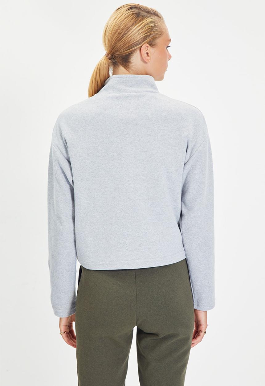 Trendyol - Zippered sweatshirt - grey