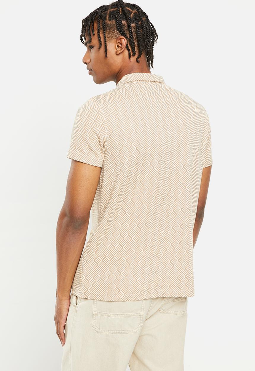 Brave Soul - Mps-501weave golfer - beige & ecru