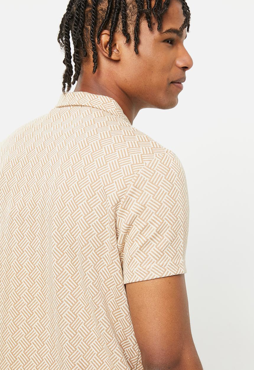 Brave Soul - Mps-501weave golfer - beige & ecru