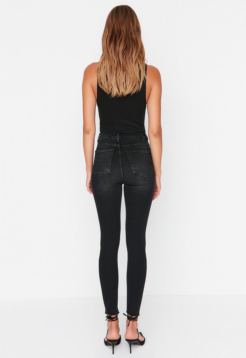 Trendyol - Washed skinny jeans - black