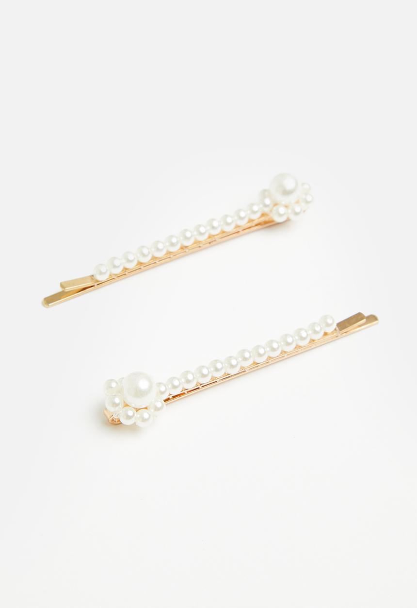 Pop Candy - Girls 2 pack hair clips - cream