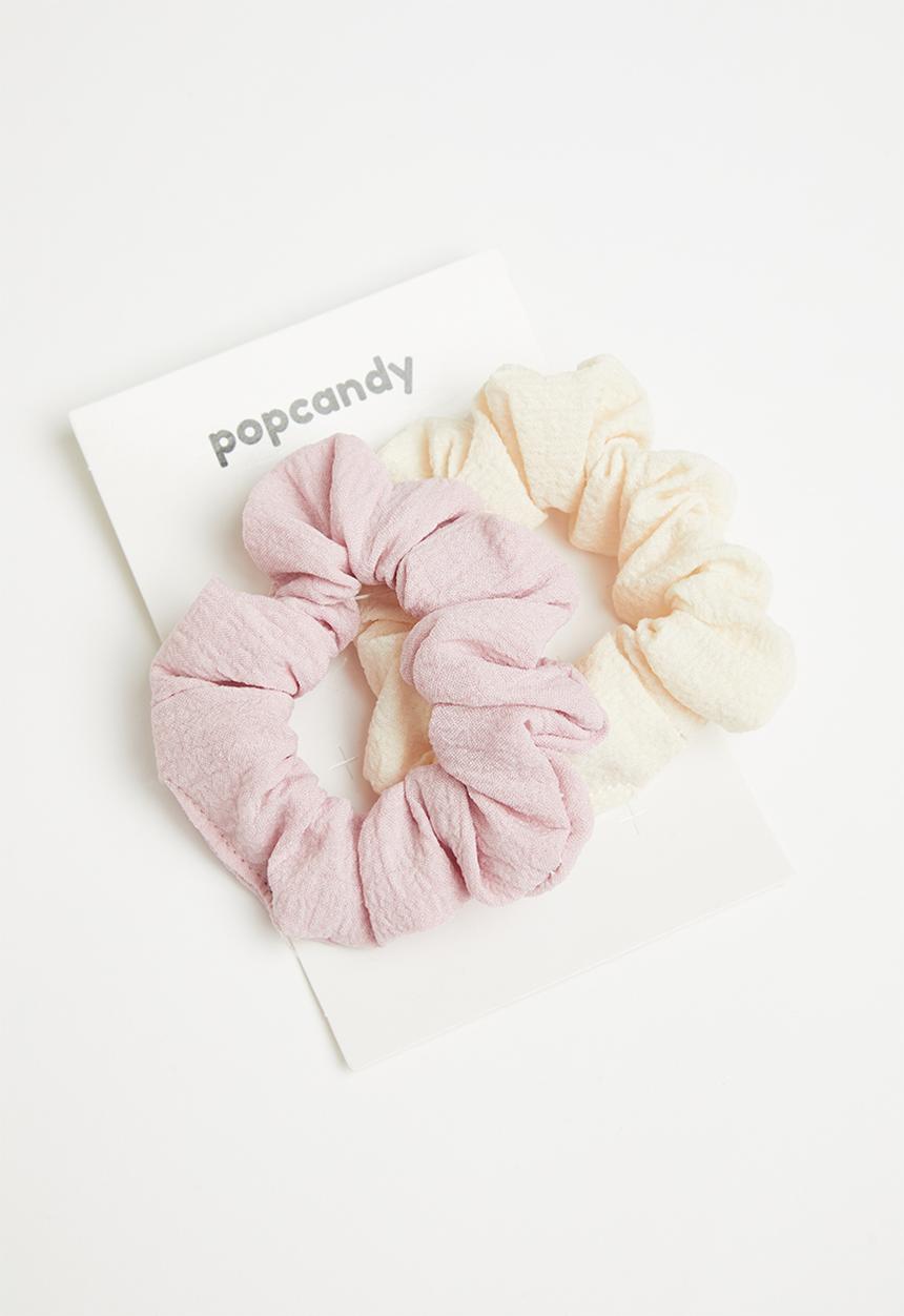 Pop Candy - 2 Pack scrunchies - milk & pink