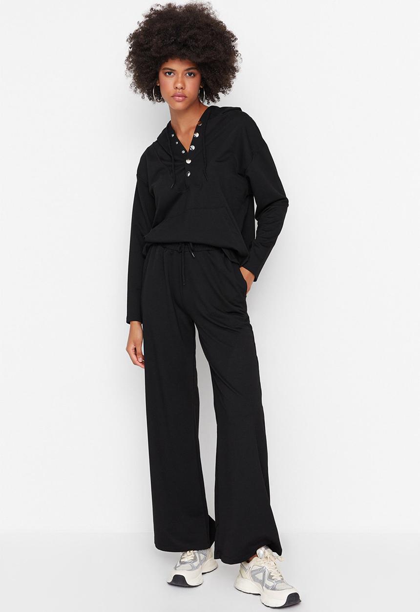 Trendyol - Wide leg sweatpants - black