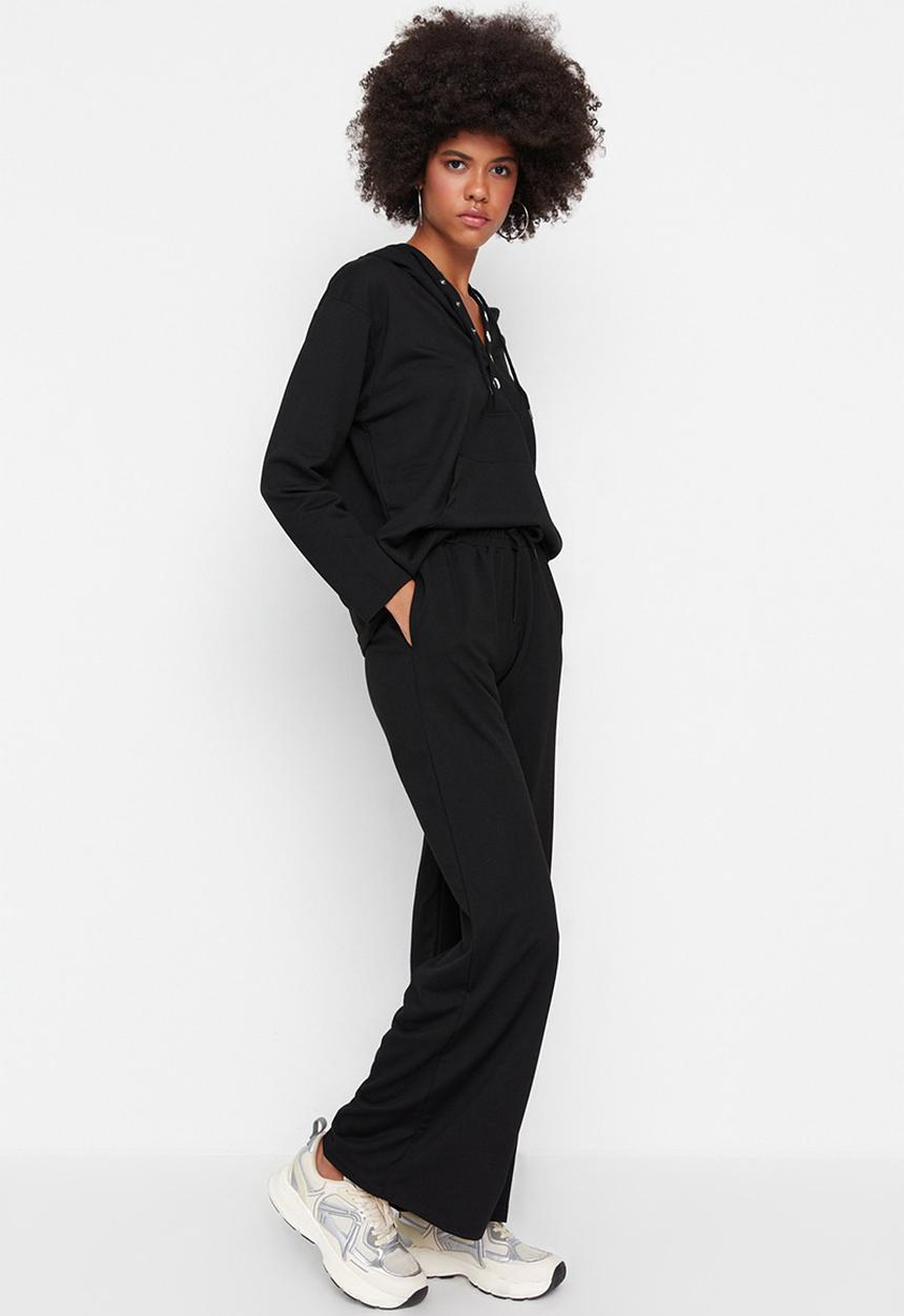 Trendyol - Wide leg sweatpants - black