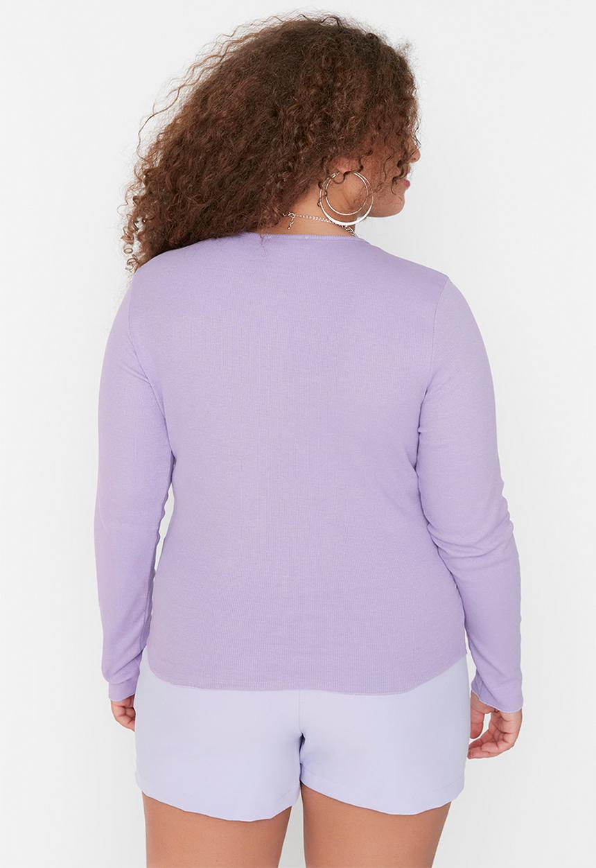 Trendyol - Plus crew neck top - lilac
