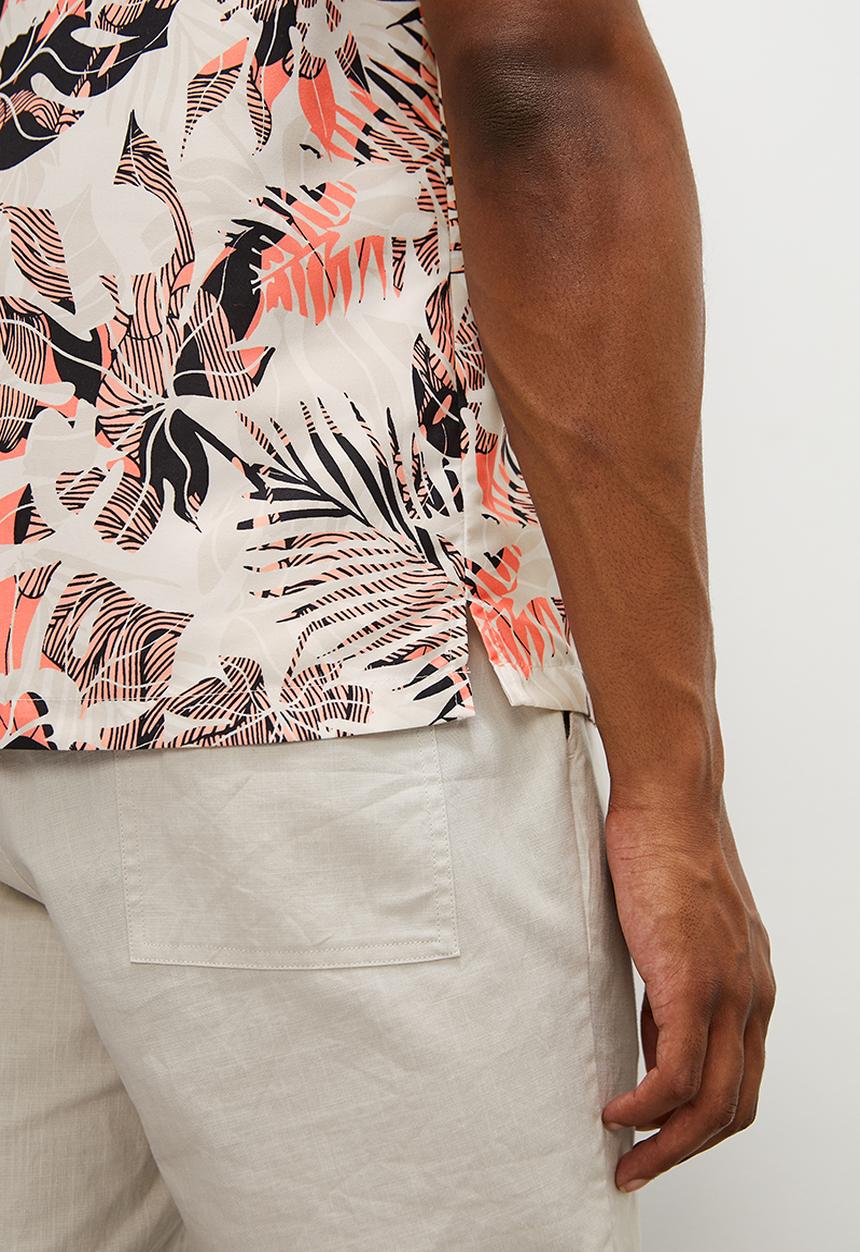 STYLE REPUBLIC - Regular fit floral print short sleeve reverse collar shirt - multi