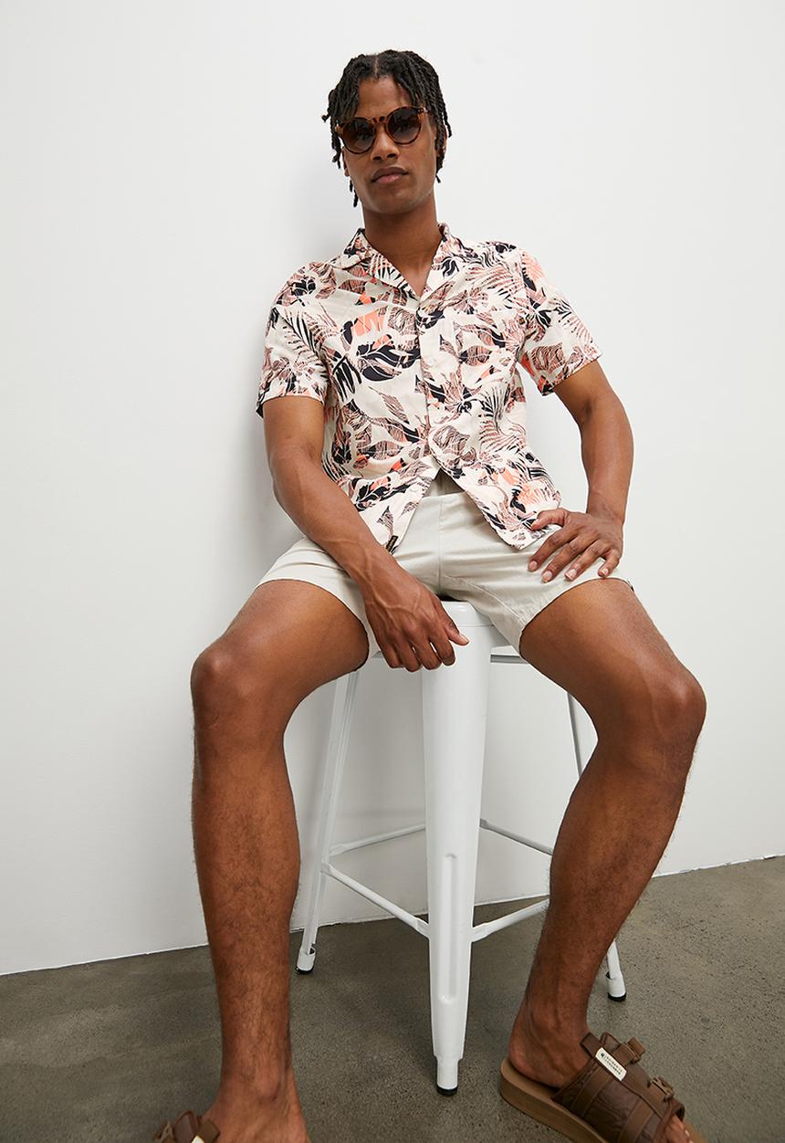 STYLE REPUBLIC - Regular fit floral print short sleeve reverse collar shirt - multi