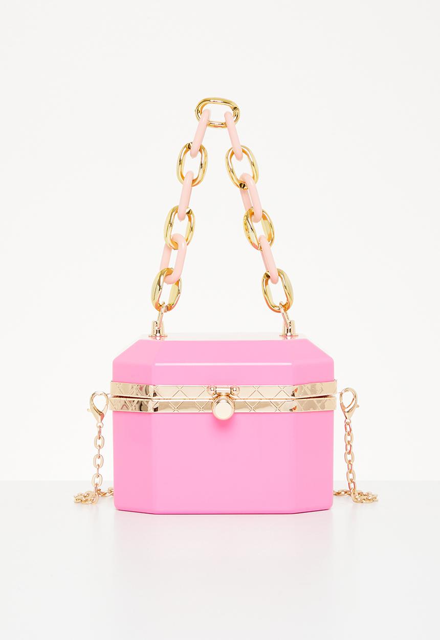 Tessa Design - Jenna clutch bag with chain - pink