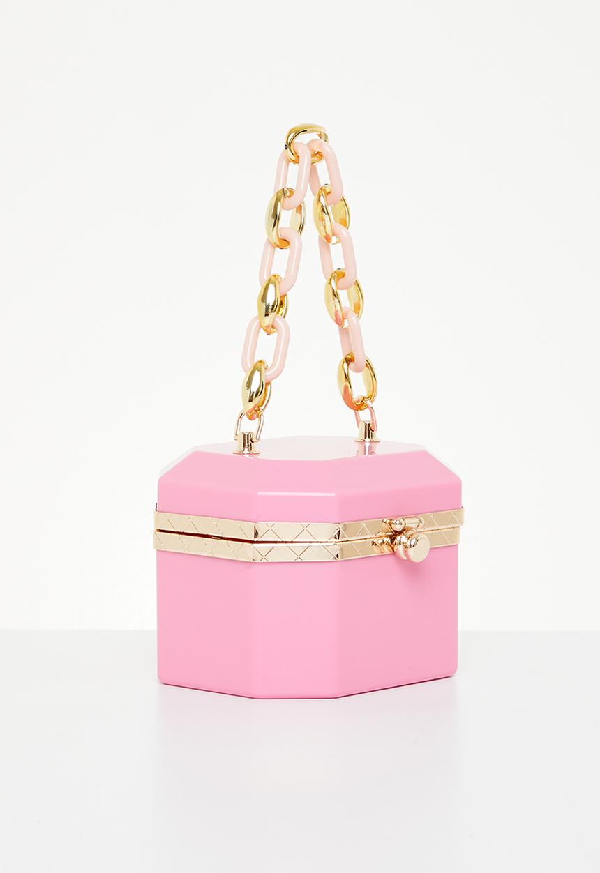 Tessa Design - Jenna clutch bag with chain - pink
