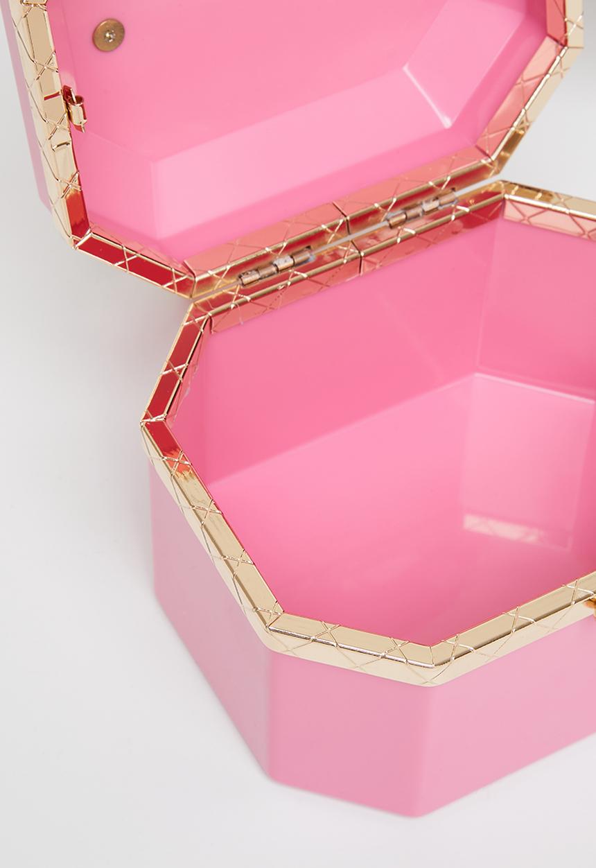 Tessa Design - Jenna clutch bag with chain - pink