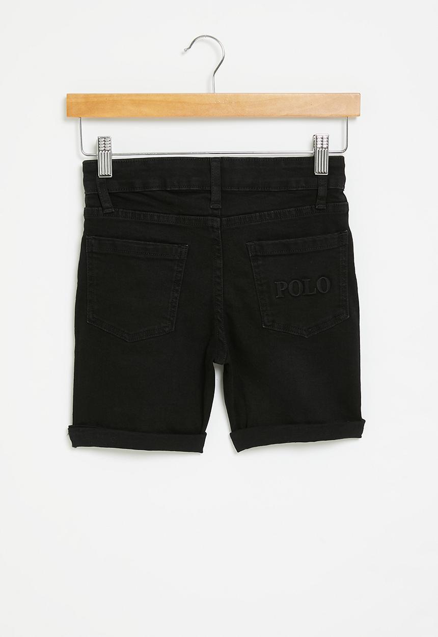 POLO - Boys pjc denim short - black