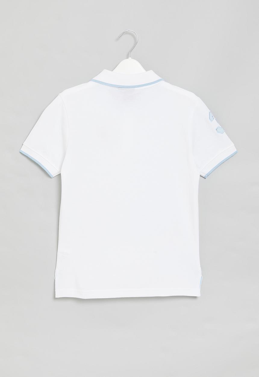 POLO - Boys numerical short sleeve golfer - white