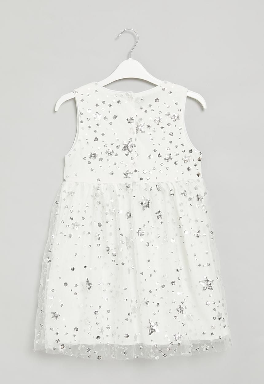Pop Candy - Girls star dress - white