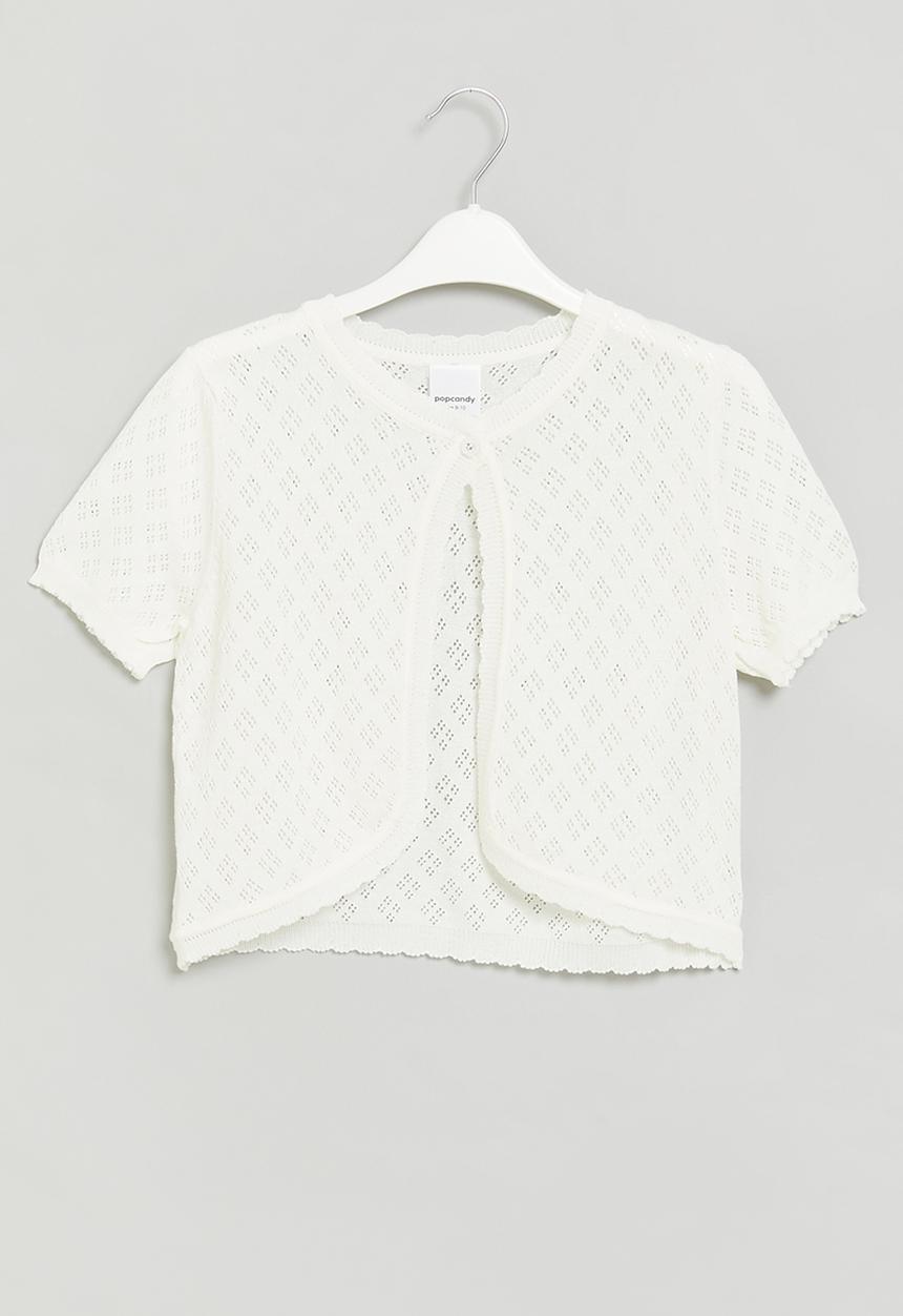 Pop Candy - Girls cropped cardigan - white