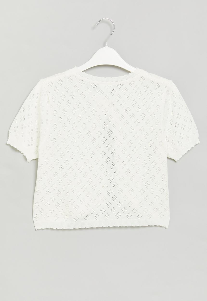 Pop Candy - Girls cropped cardigan - white
