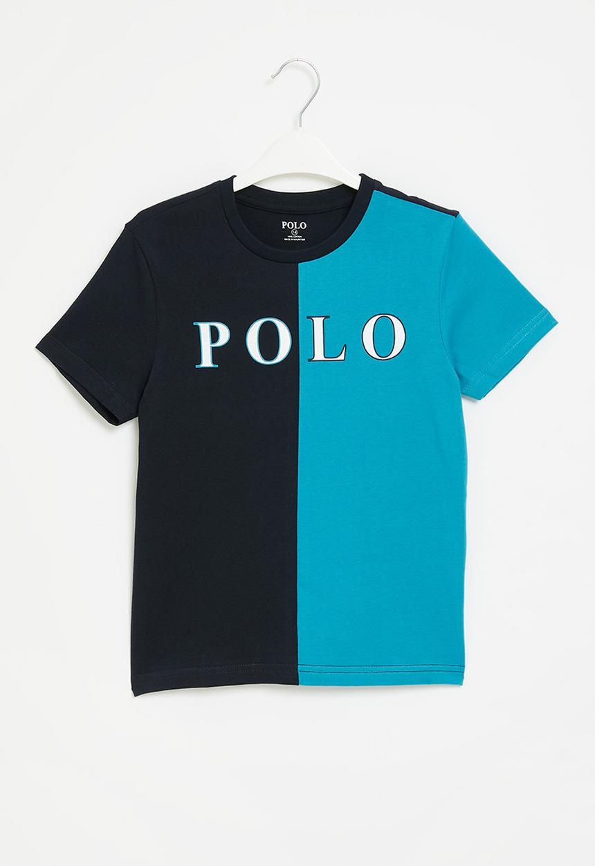 POLO - Boys colour blocked tee - navy