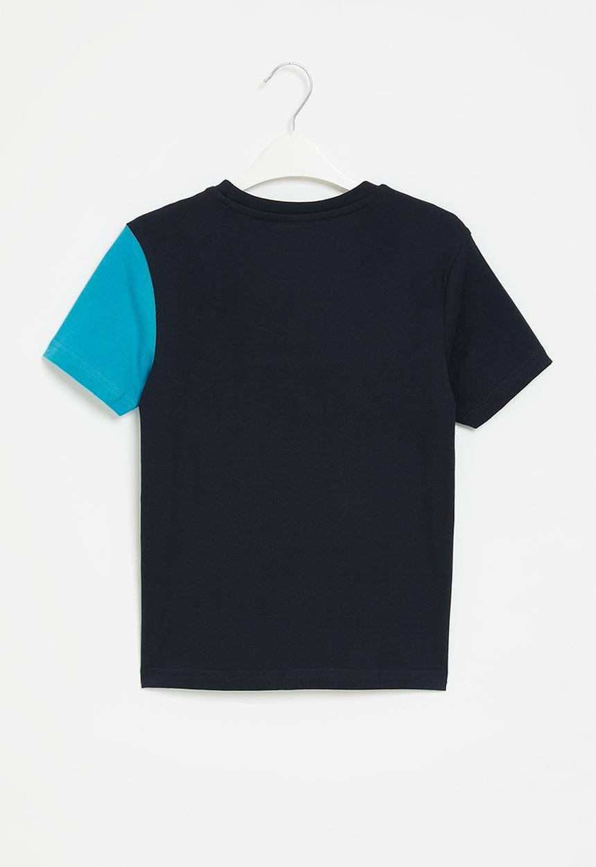POLO - Boys colour blocked tee - navy