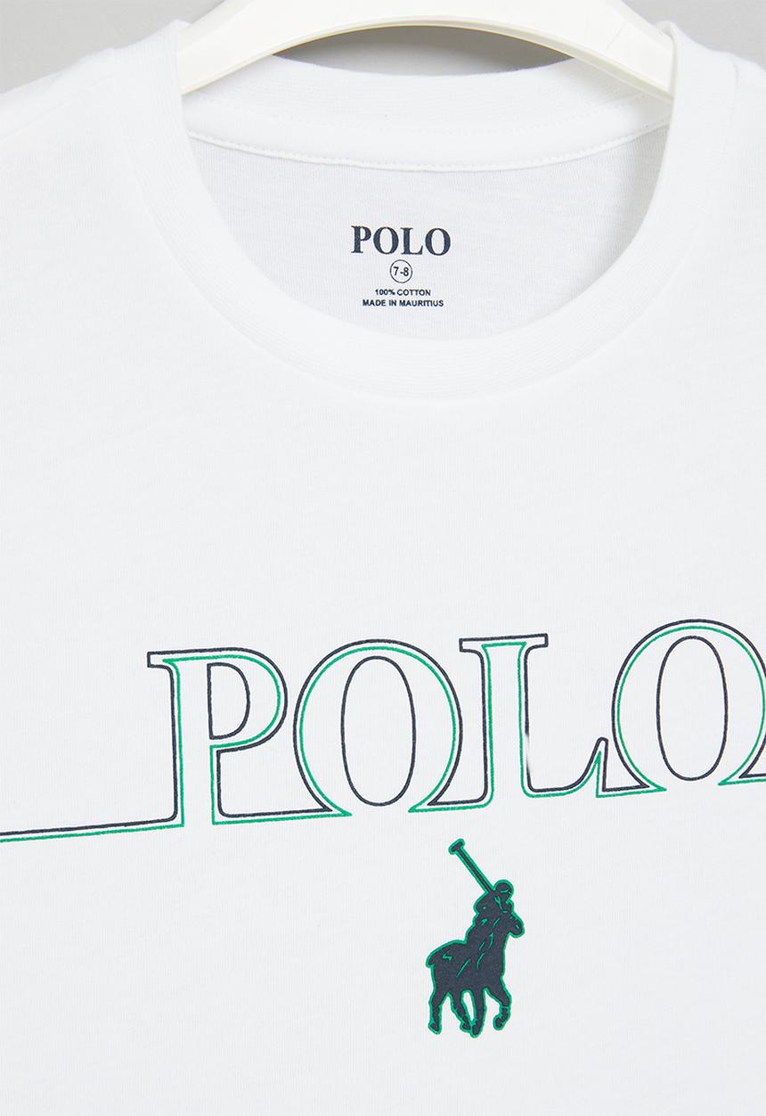 POLO - Boys printed short sleeve tee - white