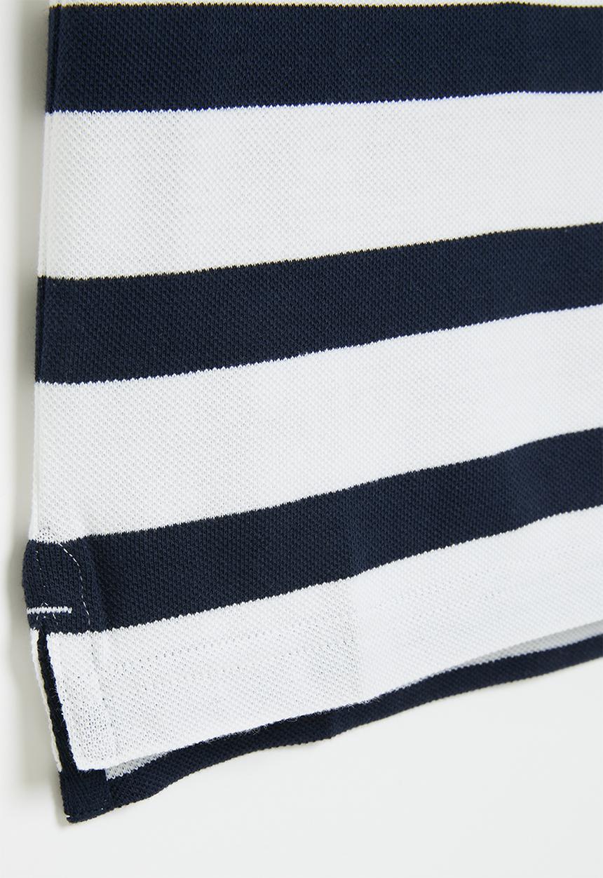 POLO - Boys striped short sleeve golfer - white