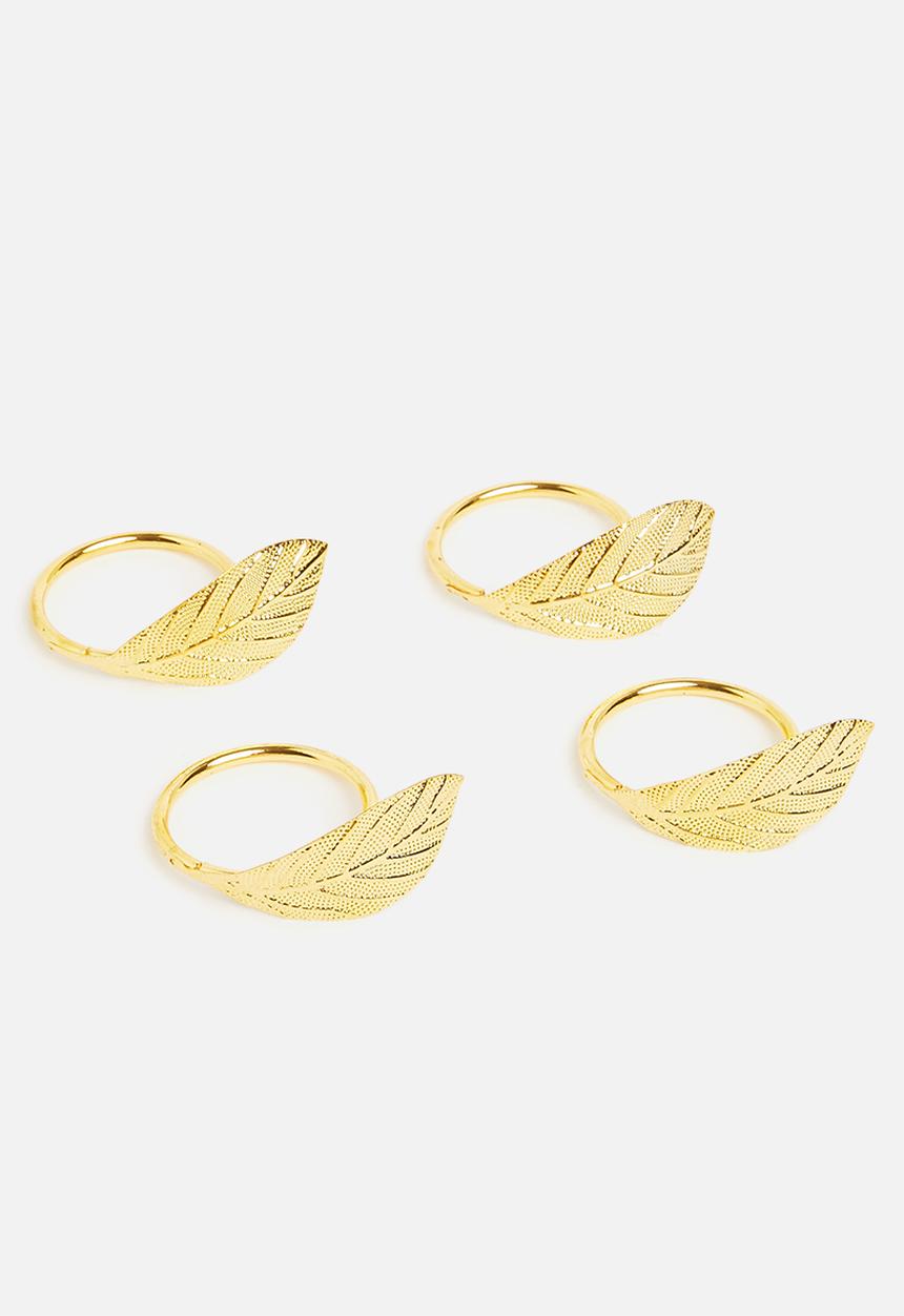 H&S - Napkin ring set of 4 - gold