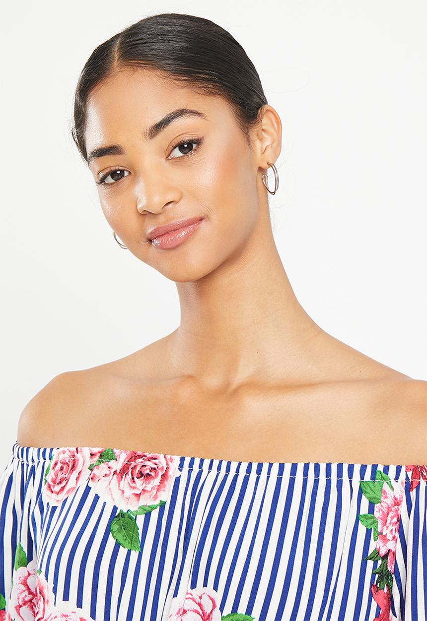 HAILYS - Off shoulder top - navy
