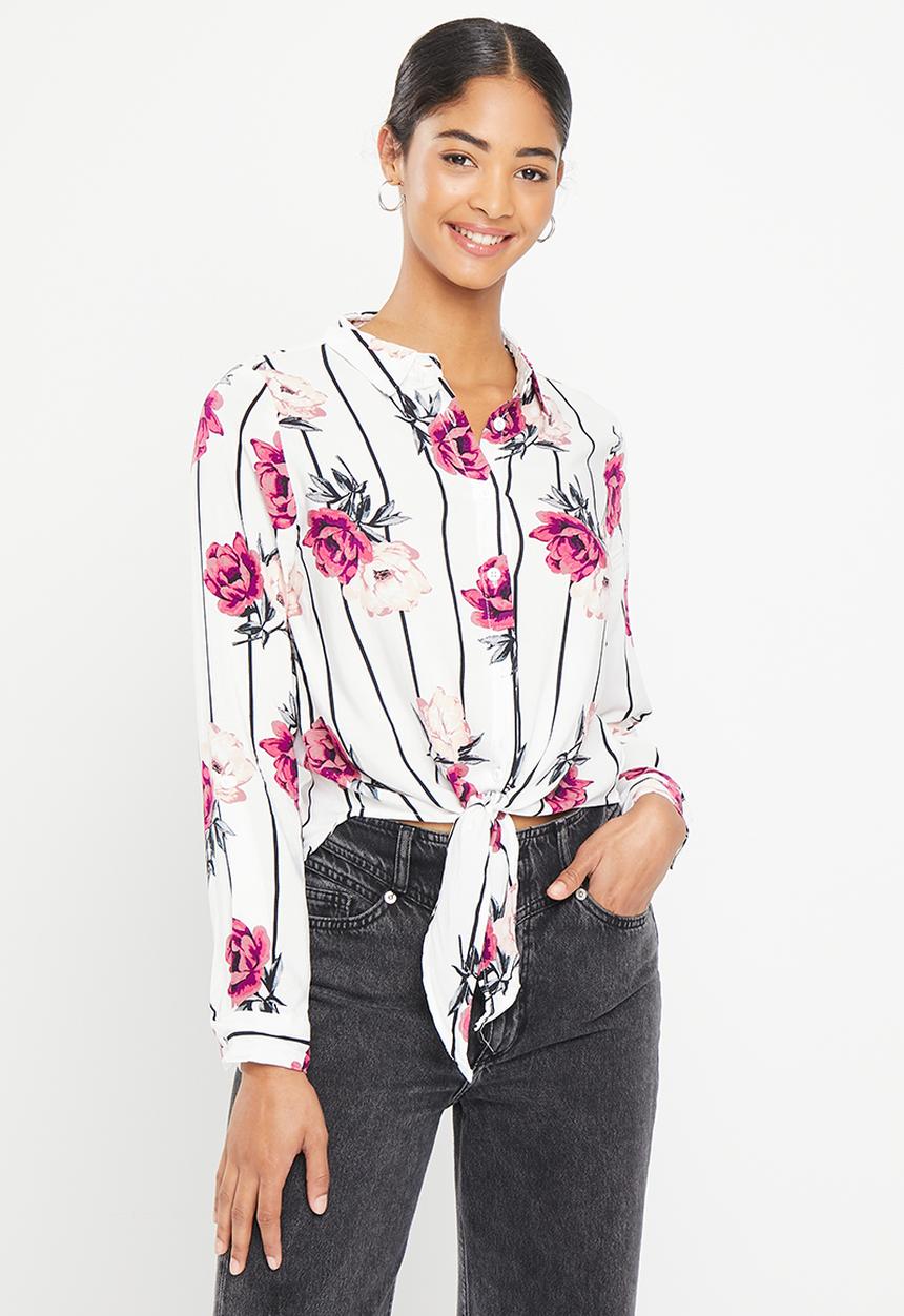 HAILYS - Long sleeved shirt  - white & purple