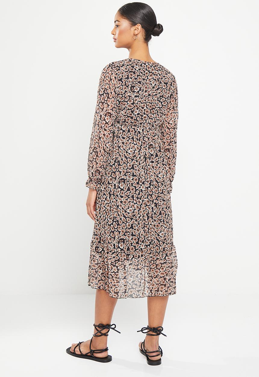 HAILYS - Midi dress - black & brown
