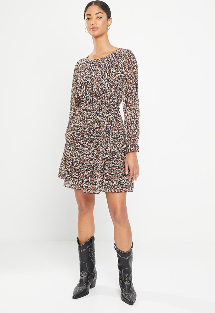 HAILYS - Short dress - black & brown
