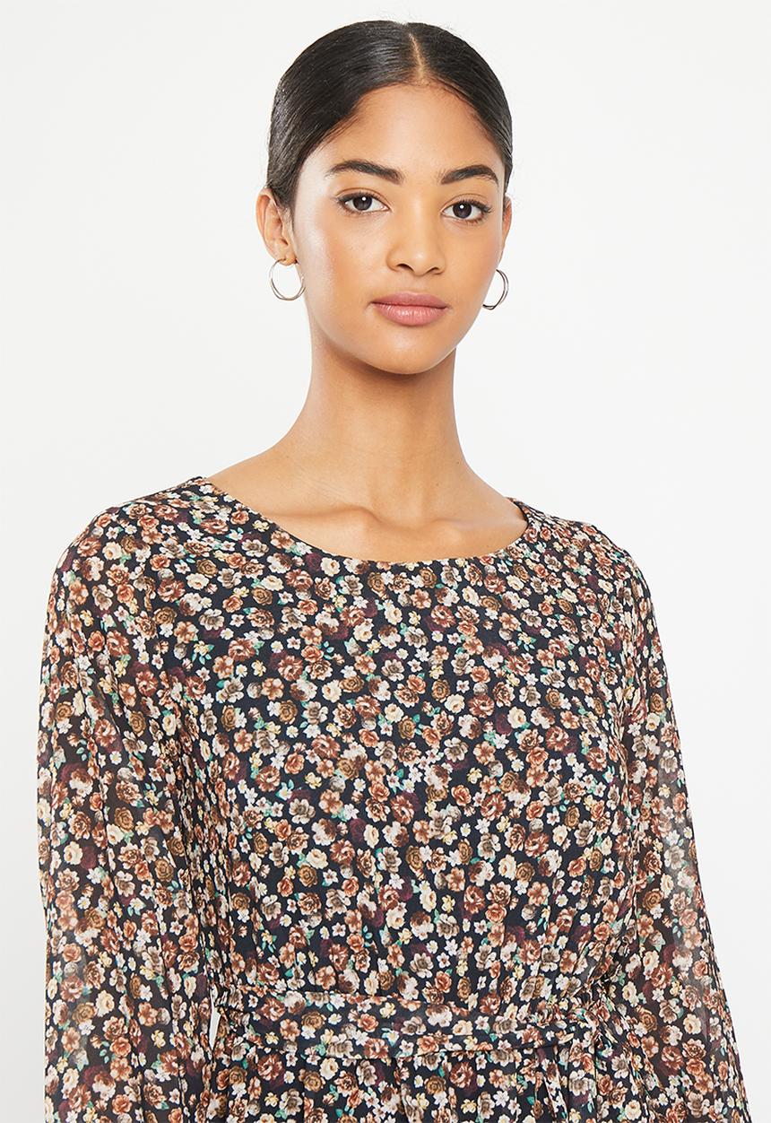 HAILYS - Short dress - black & brown