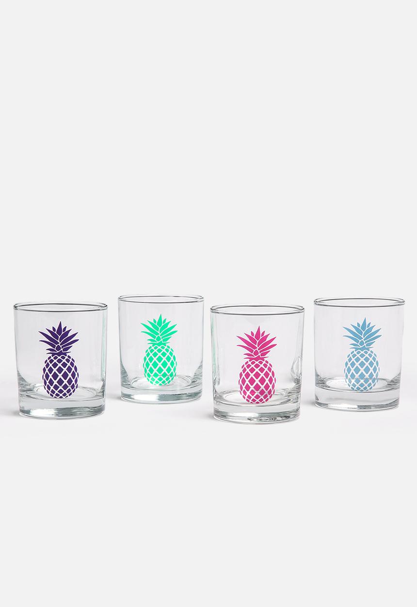 Sixth Floor - Set of 4 Pineapple Glasses