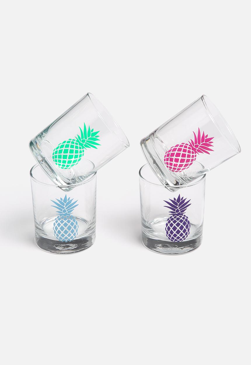 Sixth Floor - Set of 4 Pineapple Glasses