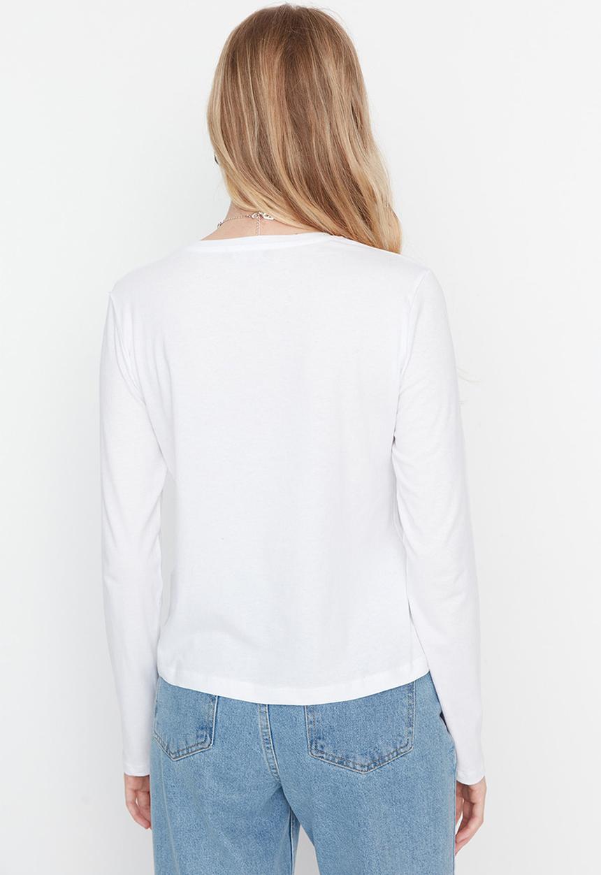 Trendyol - 2-Pack basic long sleeve T-shirt - navy/white