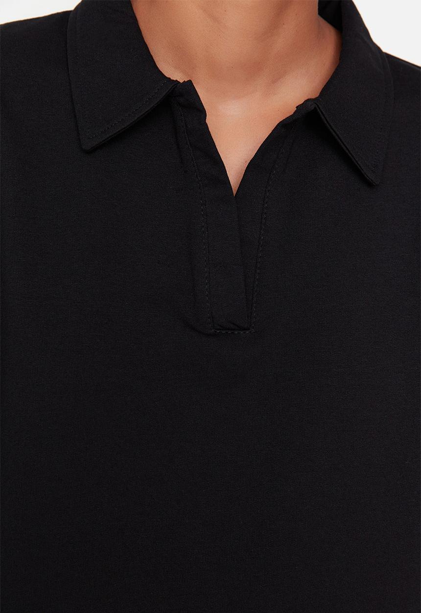 Trendyol - Polo collar slim fit tracksuit set - black