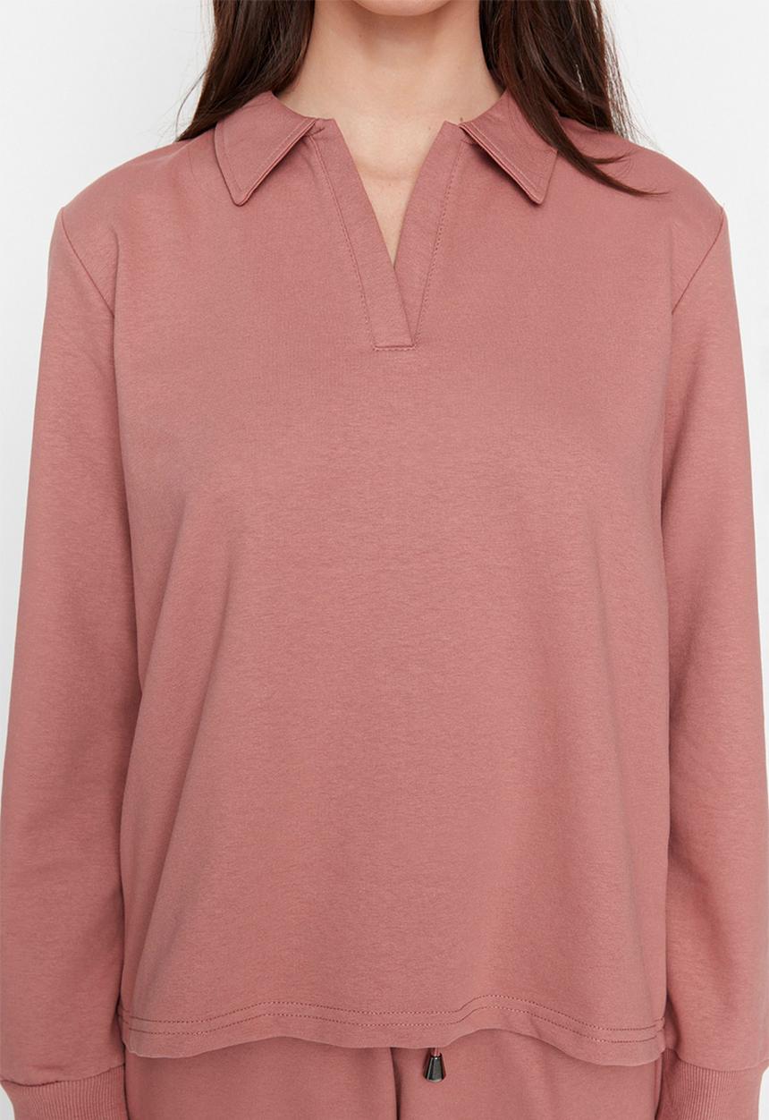 Trendyol - Polo collar slim fit tracksuit set - pink