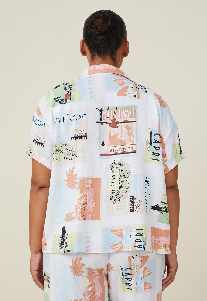 Cotton On - Curve haven short sleeve shirt - postcard print