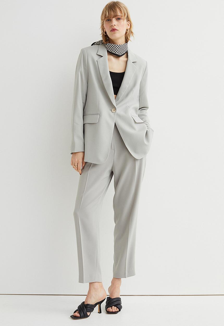 H&M - Single-breasted jacket - light sage green