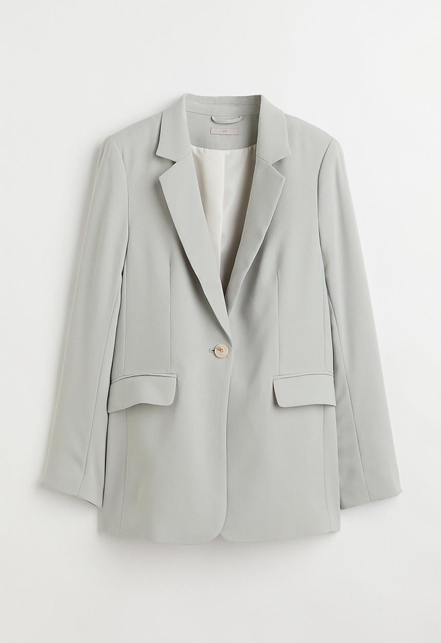 H&M - Single-breasted jacket - light sage green