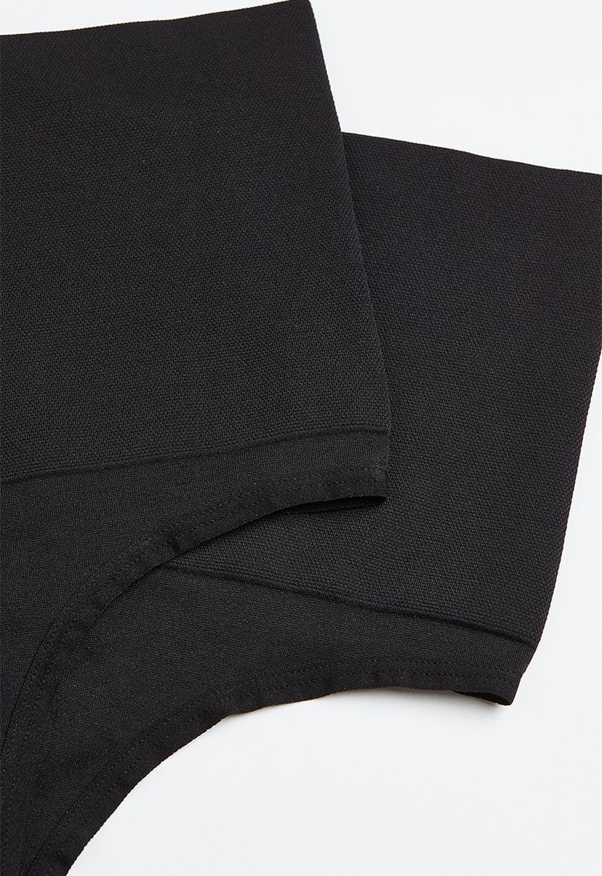 H&M - 2-Pack medium shaping thongs - black