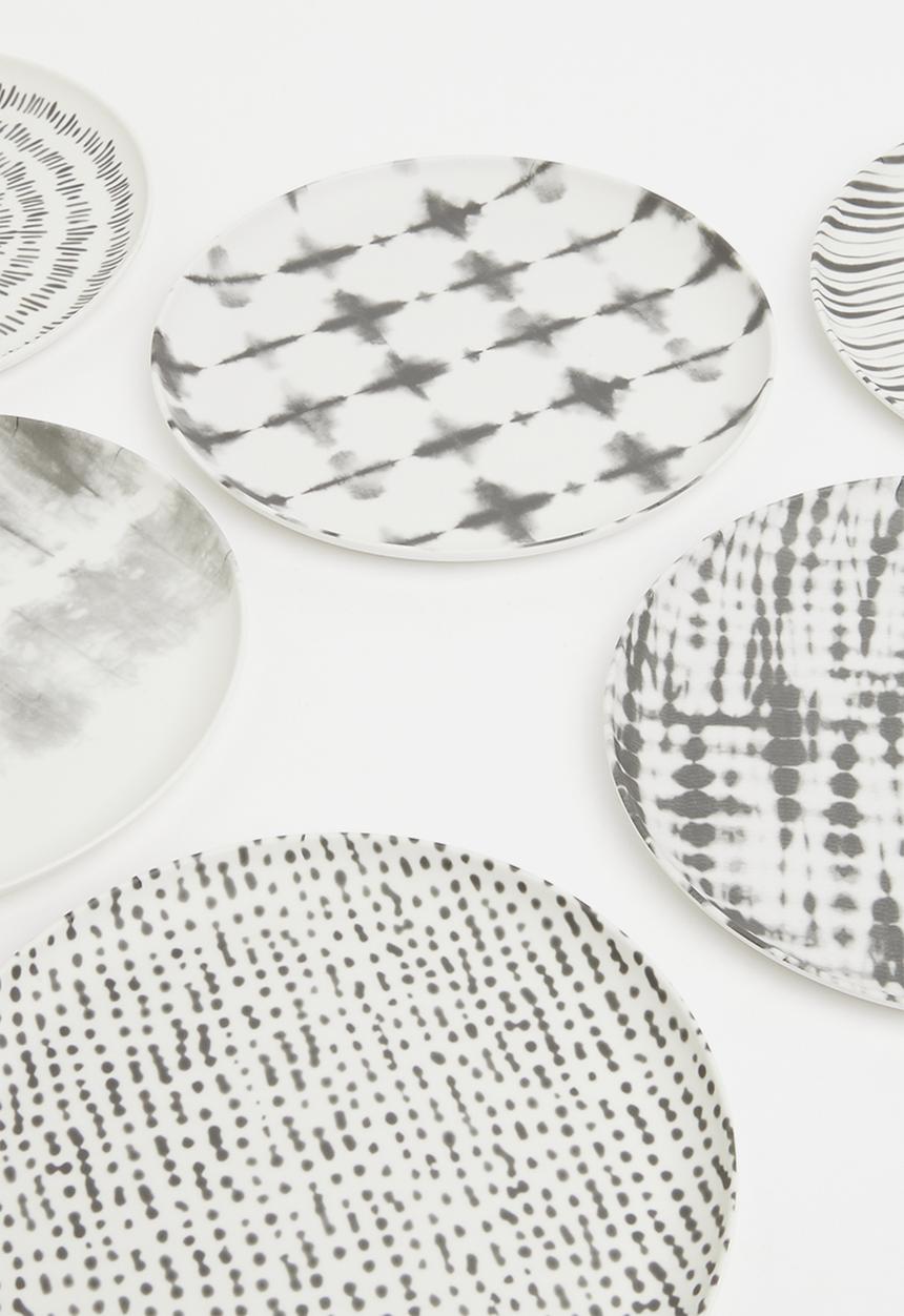Excellent Houseware - Melamine plate set of 6 - multi