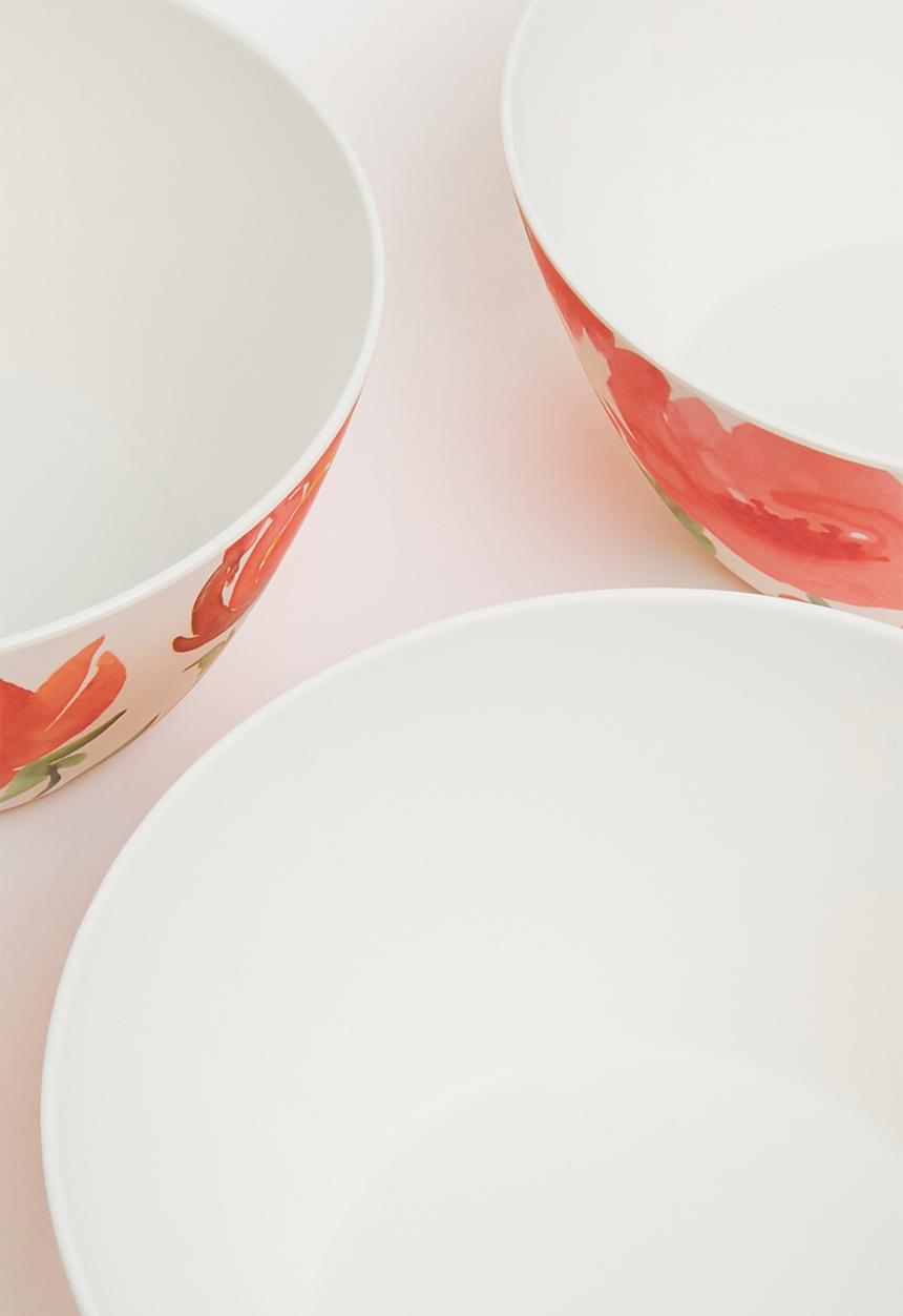Excellent Houseware - Rose melamine serving bowl set of 3-pink
