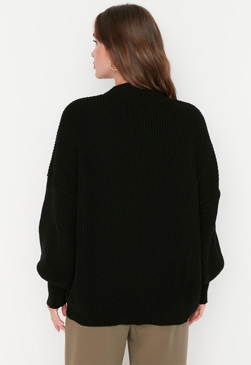 Trendyol - Oversized knit sweater vest - black