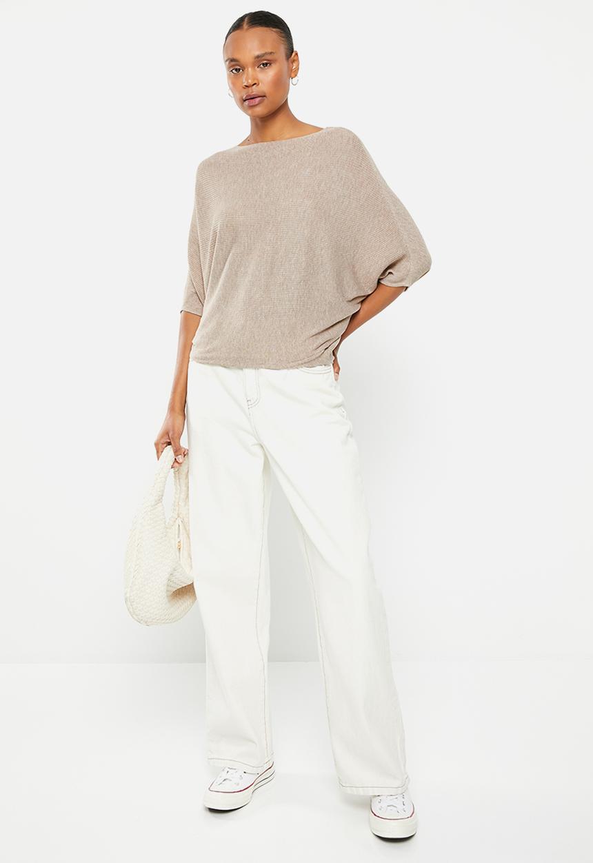 Noisy May - New behave batsleeve pullover knit - simply taupe