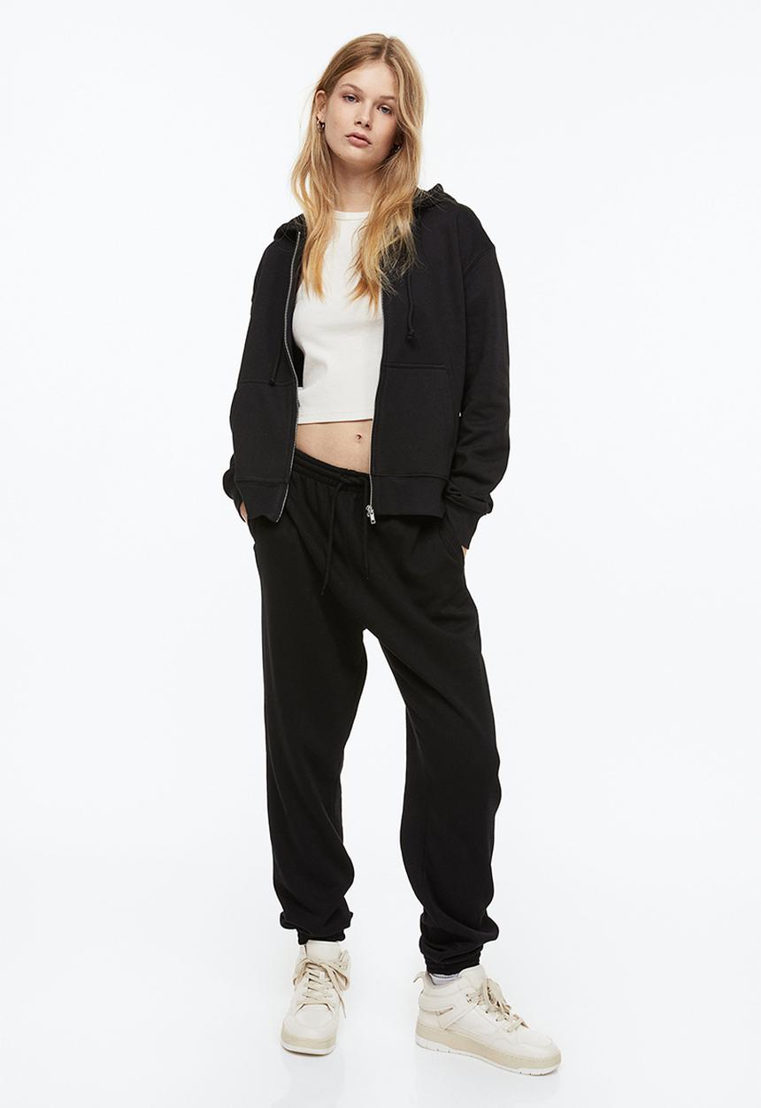 H&M - Zip-through hoodie - black