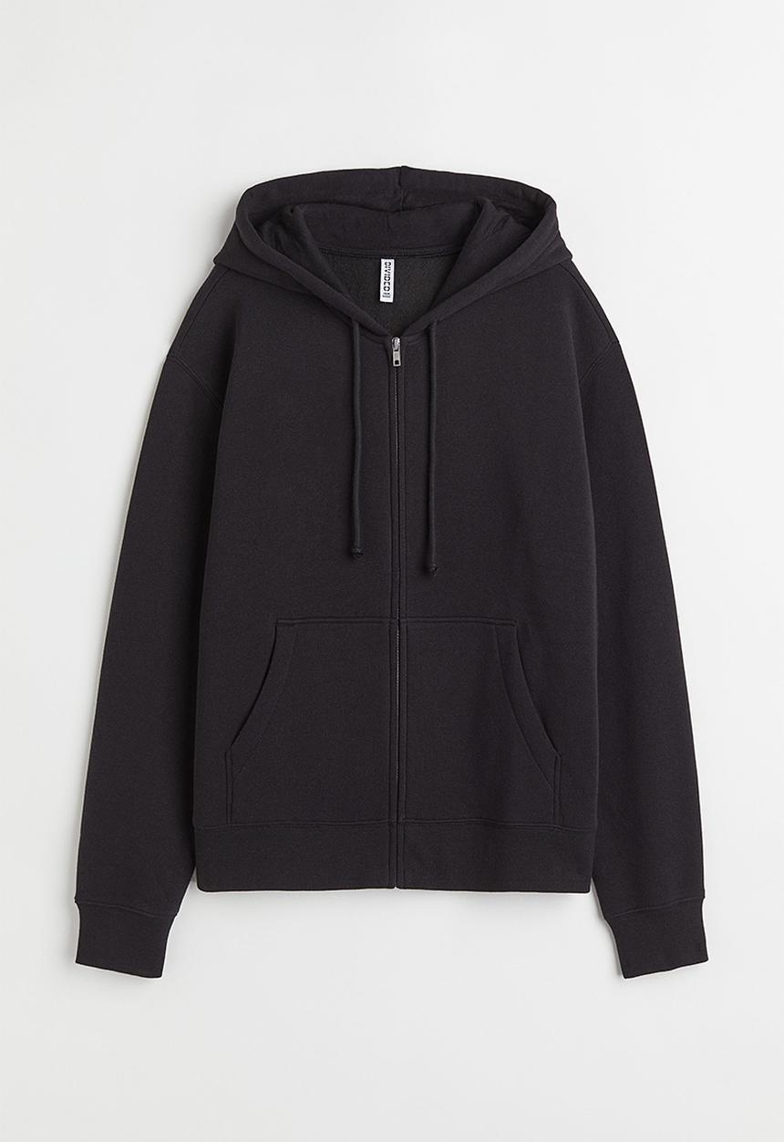 H&M - Zip-through hoodie - black