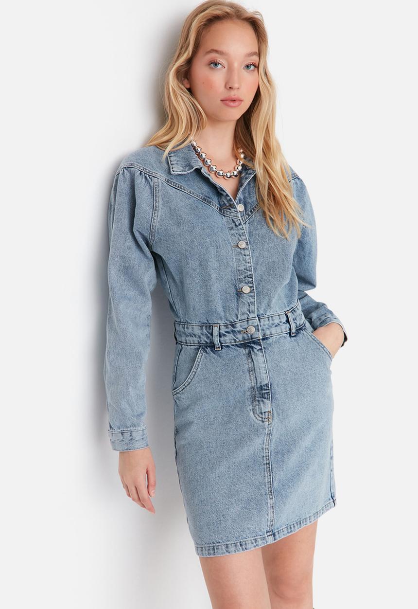 Trendyol - Mini denim dress - blue