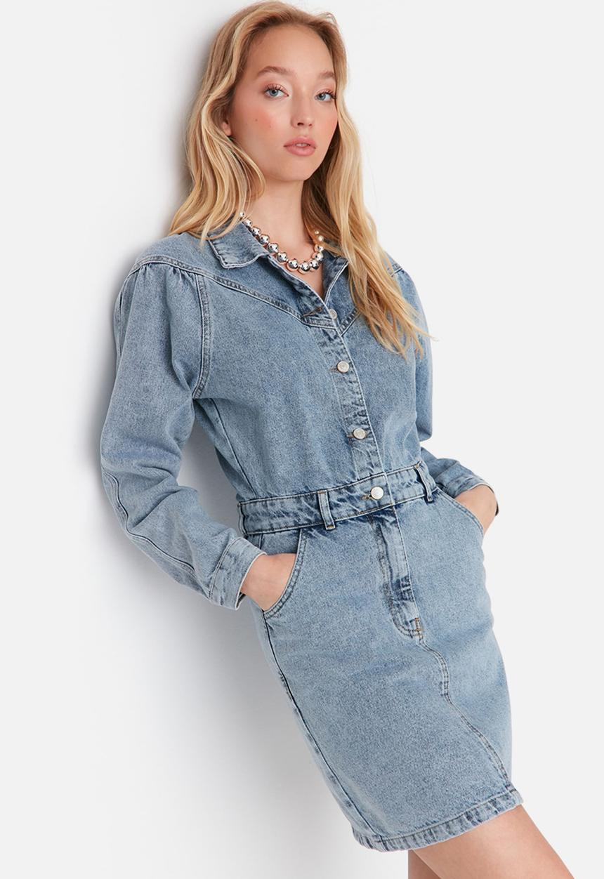 Trendyol - Mini denim dress - blue