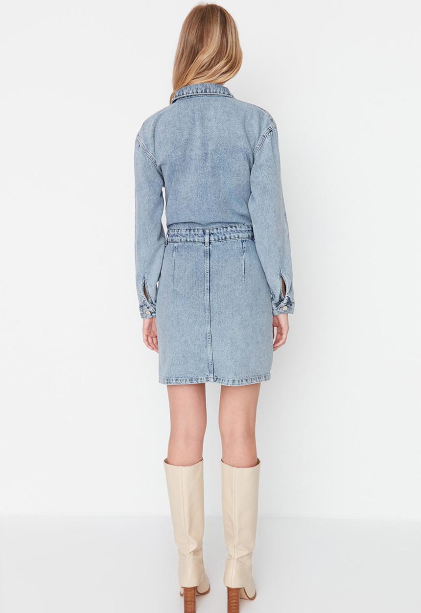 Trendyol - Mini denim dress - blue
