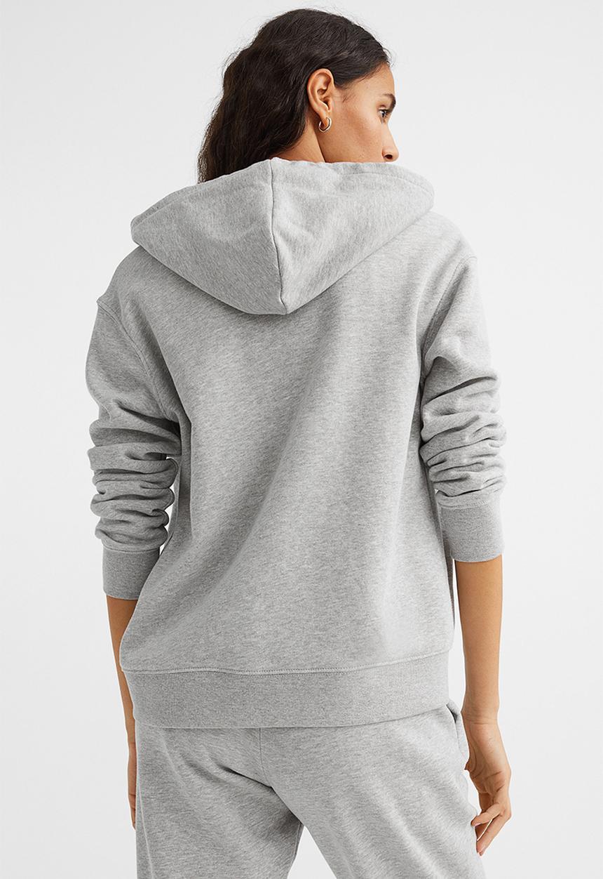 H&M - Zip-through hoodie - light grey marl