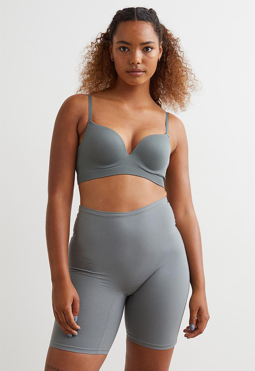 H&M - 2 Pack light shaping bikers - grey & beige 