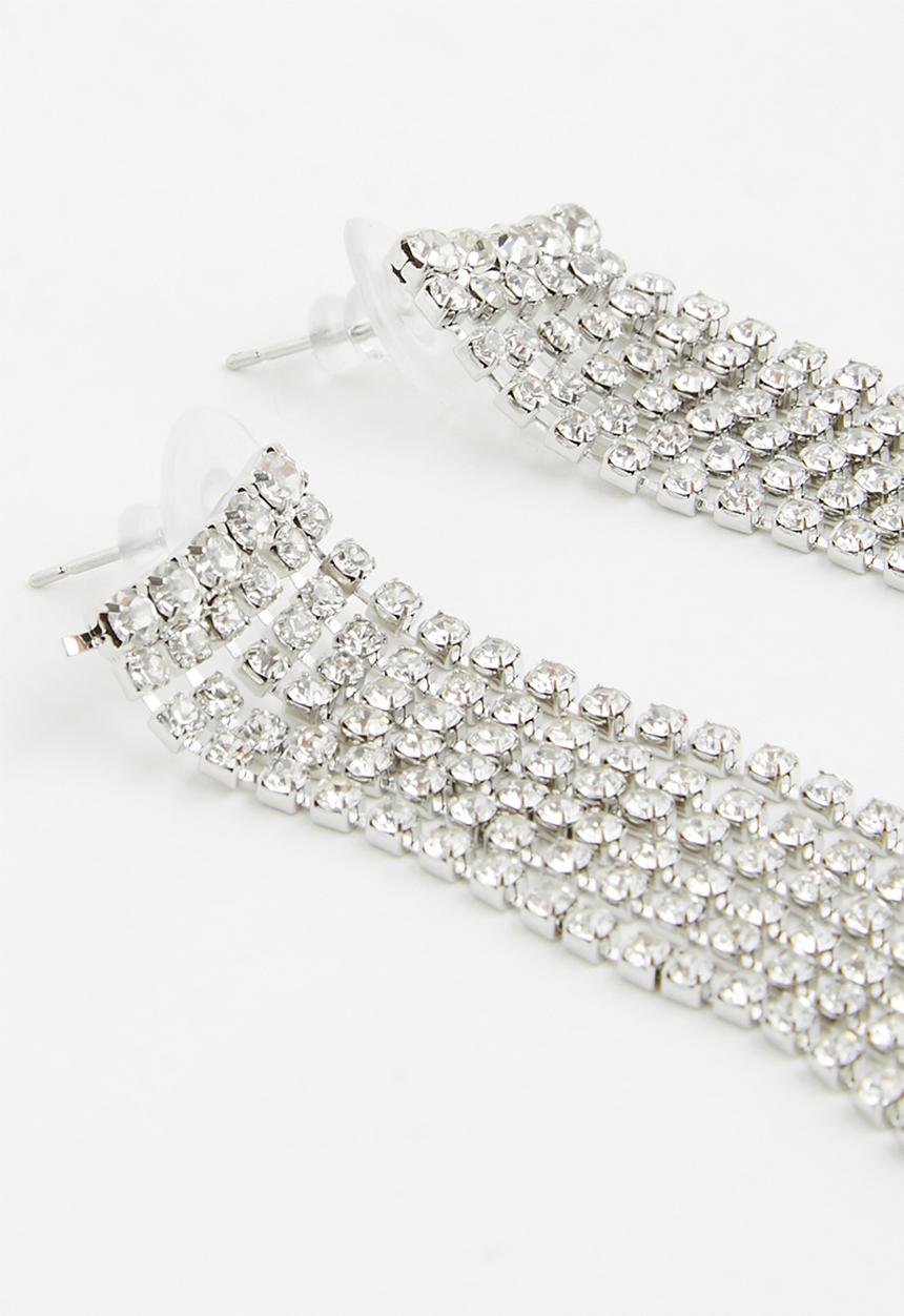 Superbalist - Joss diamante earrings - silver